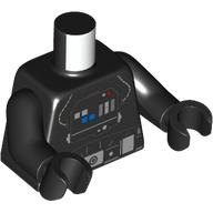 Lego Torso Flight Suit with Control Panel, Tubes, Utility Belt Print (TIE Pilot), Black Arms and Hands / Black