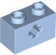 Lego Technic, Brick 1 x 2 with Axle Hole / Bright Light Blue