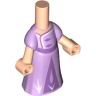 Microdoll Body Long Dress Medium Lavender with Lavender Decorations, Light Nougat Hands / Light Nougat