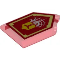 Tile Special 2 x 3 Pentagonal with Nexo Power Shield Print - Commanding Shout / Trans-Red