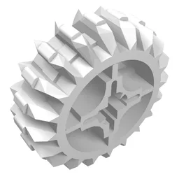 Technic Gear 20 Tooth Double Bevel with Axle Hole Type 2 [X Opening] / White
