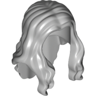 Lego Hair Long Wavy with Centre Part / Light Bluish Gray
