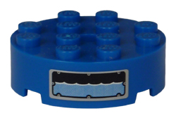 Lego Brick, Round 4 x 4 with Hole with Water Level Window Pattern (Sticker) - Sets 8189 / 8191