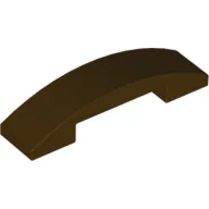 Brick Curved 4 x 1 Double, No Studs / Dark Brown