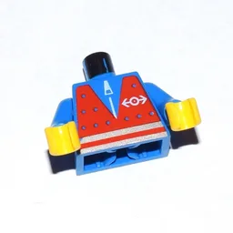 Torso, Vest, Red with Train Logo Print, Blue Arms, Yellow Hands