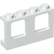 Window 1 x 4 x 2 Plane, Solid Studs / White