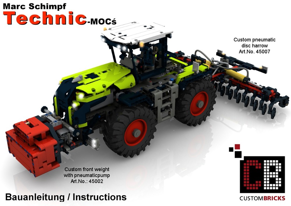Lego Custom 42054 pneumatic disc harrow