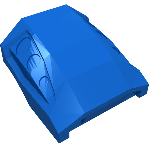 Lego Brick Curved 2 x 2 No Studs - 3 Recessed Side Ports / Blue
