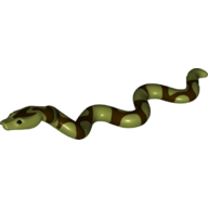 Lego Animal, Snake, Large with Raised Head with Dark Brown Scales Print