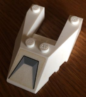 Lego Wedge 6 x 4 Cutout with Stud Notches with Light Bluish Gray Trapezoid Air Intake Pattern (Sticker) - Set 7679