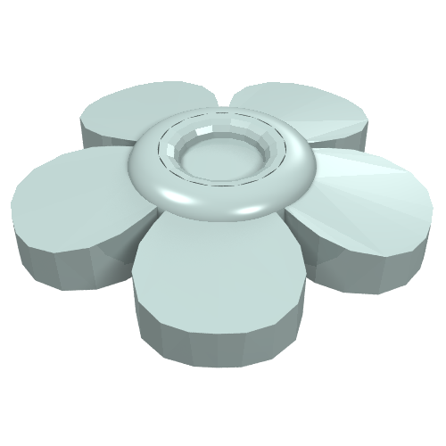 Lego Headwear Accessory Flower with 5 Smooth Petals and Pin / Light Aqua
