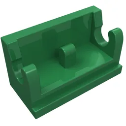 Hinge Brick 1 x 2 Base / Green