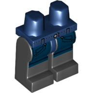 Lego Hips and Black Legs with Belt and Pockets on Dark Blue Print / Dark Blue