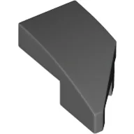 Brick Wedged, Curved 2 x 1 with Stud Notch Left / Dark Bluish Gray
