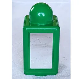 Primo Brick 1 x 1 x 2 with Rattle, Mirror Print (Sticker) / Green