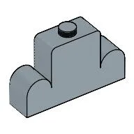 Brick Curved 1 x 4 x 2 Centre Stud Top / Sand Blue
