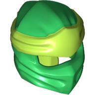 Lego Wrap with Long Back Knot, Lime Band Pattern / Green