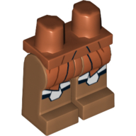 Lego Hips and Medium Nougat Legs with Jedi Robe and White Leg Armor Plates Print / Dark Orange