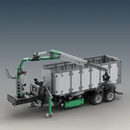 Dump trailer with crane