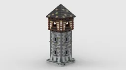 Mini-Medieval-Modulars 50 - "Corner Tower with roof"