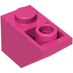 Brick Sloped Inverted 45° 2 x 1 / Dark Pink