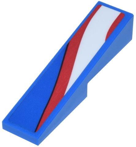 Lego Slope 14 4 x 1 with White Panel and Curved Red Lines Pattern Model Left Side (Sticker) - Set 77246