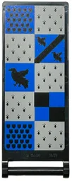 Flag 7 x 3 with Bar Handle with HP Ravenclaw House Banner, Blue and Light Bluish Gray Squares, Stripe, Shields and Ravens Pattern on Both Sides (Stickers) - Set 76416
