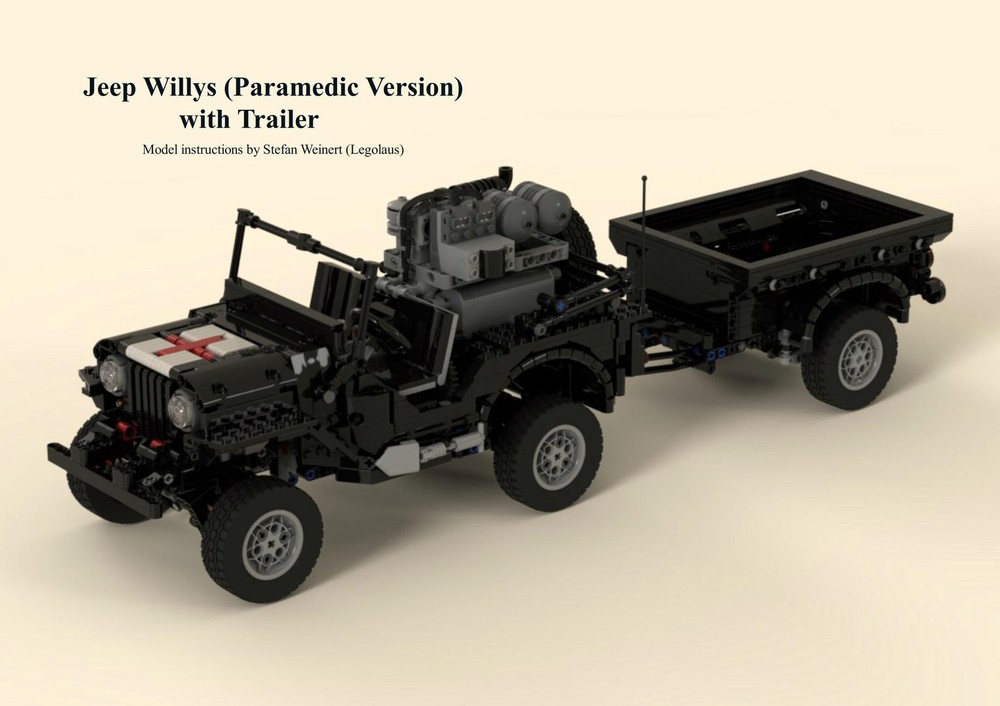 Lego Jeep Willys (Paramedic Version) with Trailer