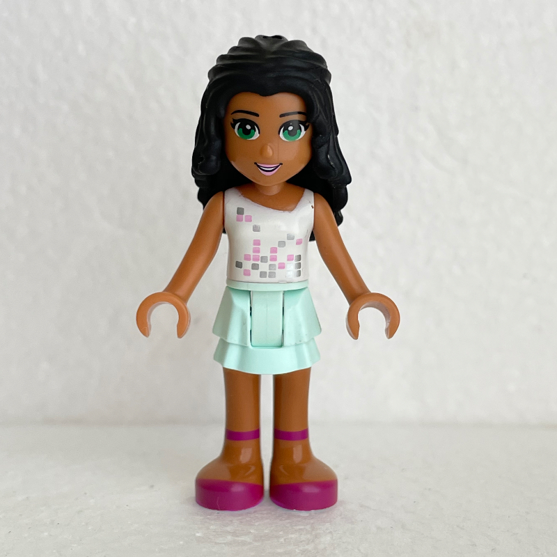Lego Chloe - White Top, Light Aqua Skirt