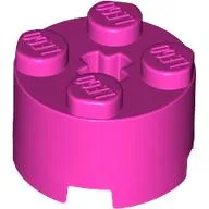 Brick Round 2 x 2 with Axle Hole / Dark Pink