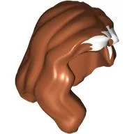 Hair Mid-Length with Part over Front of Right Shoulder, White Highlights Print / Dark Orange