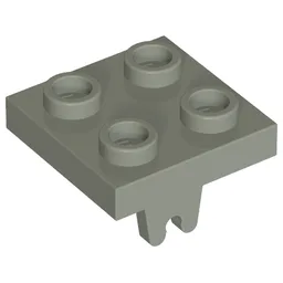 Plate Special 2 x 2 with Wheel Holder Bottom / Light Gray