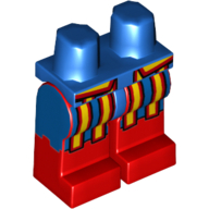 Lego Hips and Red Legs with Blue Pants and Red and Yellow Stripes Print / Blue