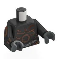 Torso, Droid Metal Plating, Copper Stains, White Wires Print, Pearl Titanium Arms, Dark Bluish Gray Hands / Pearl Titanium