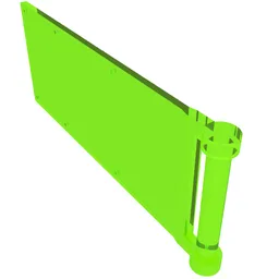 Flag 7 x 3 with Rod / Trans-Bright Green