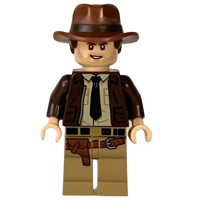 Lego Indiana Jones in Dark Brown Jacket, Tan Shirt, Black Tie