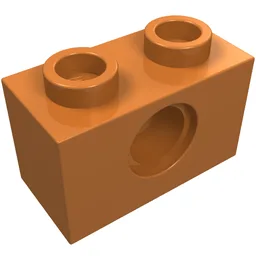 Technic Brick 1 x 2 [1 Pin Hole] / Medium Nougat