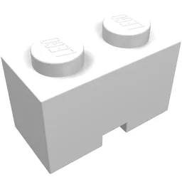 Brick Special 1 x 2 with Cable Holding Square Cutout / White