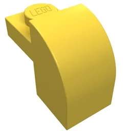 Brick Curved 1 x 2 x 1 1/3 with Curved Top / Yellow