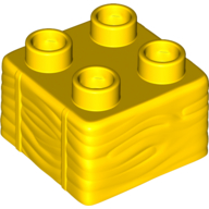 Lego Duplo Brick 2 x 2, Hay Bale Pattern / Yellow