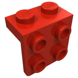 Bracket 1 x 2 - 2 x 2 / Red