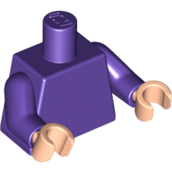 Lego Torso, Dark Purple Arms, Light Nougat Hands [Plain] / Dark Purple