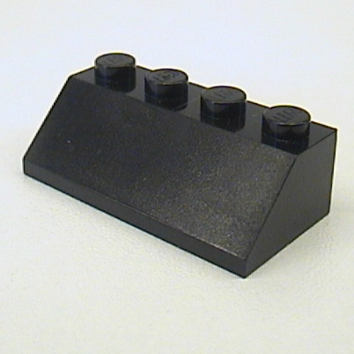 Lego Brick Sloped 45° 2 x 4 Smooth / Black