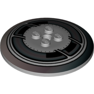 Lego Dish 6 x 6 Inverted (Radar) with Hollow Studs and AT-AT/AT-TE Print / Light Bluish Gray
