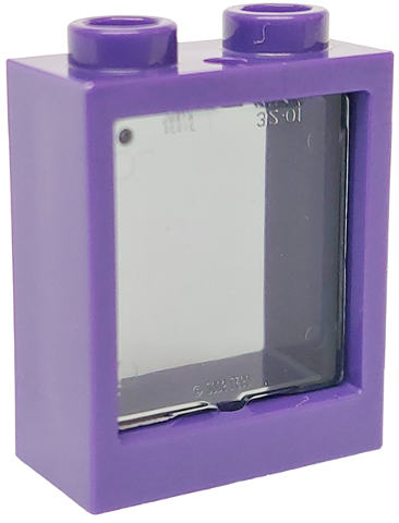 Lego Window 1 x 2 x 2 Flat Front with Trans-Black Glass (60592 / 60601)