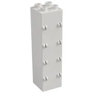 Duplo Building Wall 2 x 2 x 6 with Drawer Slots on One Side and Eight Hinges on the Other / White