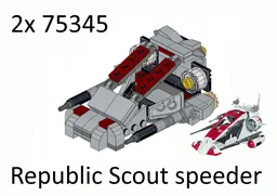 Lego Republic Scout Speeder - 75345 x2 Alt Build - 501st clone troopers battle pack