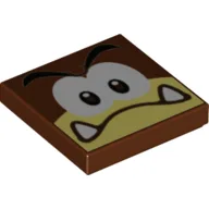 Tile 2 x 2 with Galoomba Confused Print / Reddish Brown