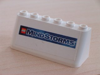 Lego Windscreen 2 x 6 x 2 with LEGO Mindstorms Logo on Blue Background Pattern (Sticker) - Sets 3409