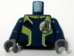 Torso Agents Uniform Male / Dark Blue Arms Pattern / Dark Bluish Gray Hands